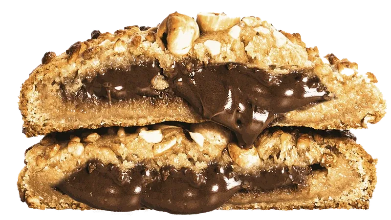 Mi-cuit Pralin fourré Nutella coupé en deux